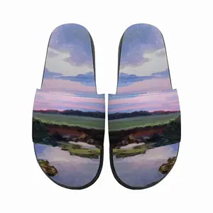 Men Summer Evening Landscape Slip On Slippers