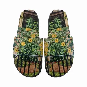 Men Sunflowers New York City Slip On Slippers