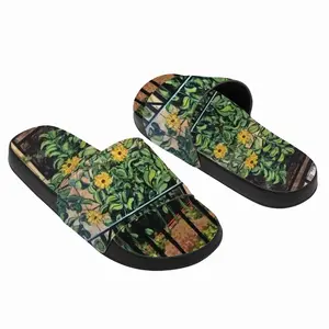 Men Sunflowers New York City Slip On Slippers