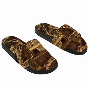 Men Straw Shoes And Charcoal Irons Slip On Slippers