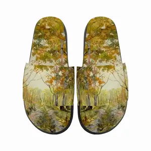 Men Birch Tree Forest Trail Slip On Slippers