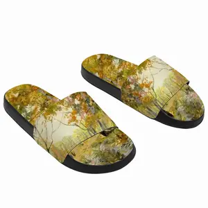 Men Birch Tree Forest Trail Slip On Slippers