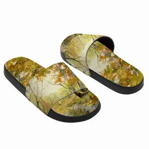 Men Birch Tree Forest Trail Slip On Slippers