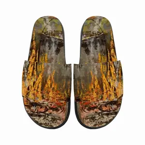 Men Fire Cooking Still Life Impressionism Slip On Slippers