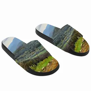 Men Oil Landscape Mountain Valley Slip On Slippers