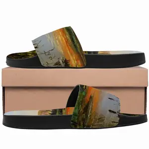 Men Idyllic Scenic Summer Sunset Landscape Slip On Slippers