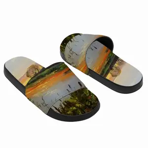 Men Idyllic Scenic Summer Sunset Landscape Slip On Slippers