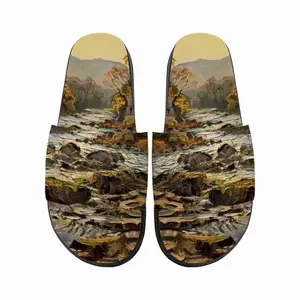 Men White River Gorge Impressionism Slip On Slippers