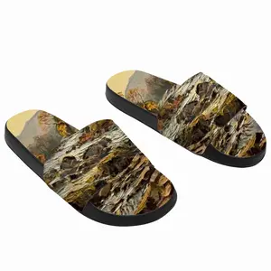 Men White River Gorge Impressionism Slip On Slippers