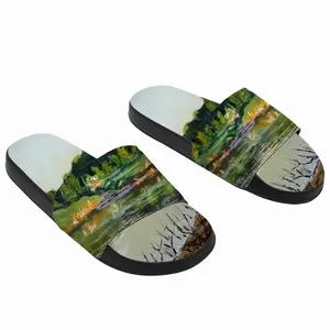 Men Shallow Pond Landscape Slip On Slippers