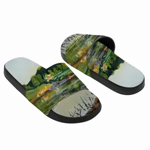 Men Shallow Pond Landscape Slip On Slippers