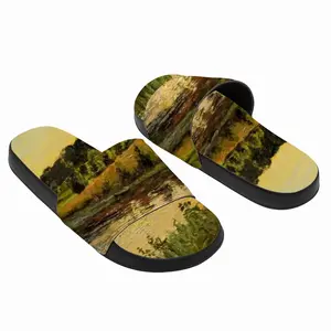 Men Orange Sunset Pond Slip On Slippers