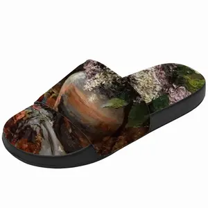 Men Lilac Bouquet In A Clay Vase Slip On Slippers