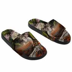 Men Lilac Bouquet In A Clay Vase Slip On Slippers