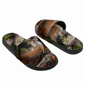 Men Lilac Bouquet In A Clay Vase Slip On Slippers