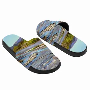 Men Oil Landscape Mountain River In The Morning Slip On Slippers