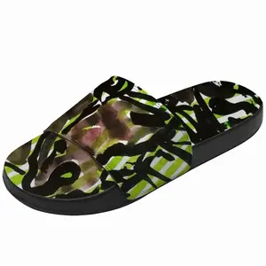 Men Horse On A Green Line Slip On Slippers