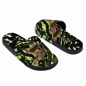 Men Horse On A Green Line Slip On Slippers