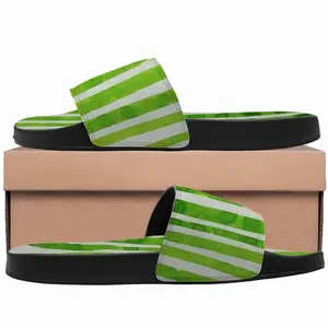 Men Green Lines Slip On Slippers