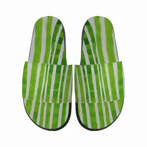 Men Green Lines Slip On Slippers