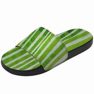 Men Green Lines Slip On Slippers