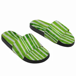 Men Green Lines Slip On Slippers