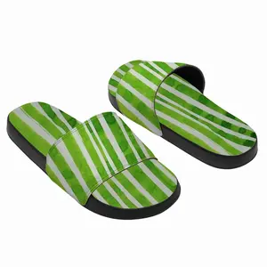 Men Green Lines Slip On Slippers