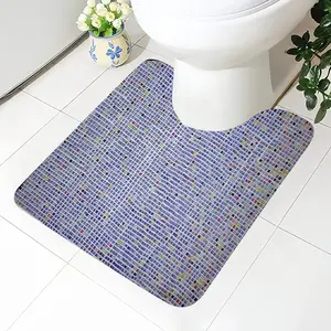 Blue Grids (Biro,Marker Gouache) Toilet Bowl Mat