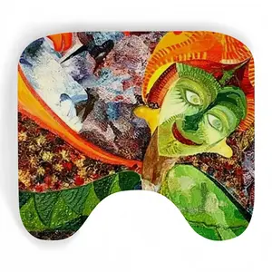 Frida Green Fragment I Toilet Bowl Mat