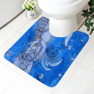 Drawing Ink - Blue Diva Toilet Bowl Mat