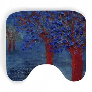 Trees With Blue Leaves Toilet Bowl Mat