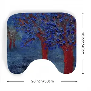 Trees With Blue Leaves Toilet Bowl Mat