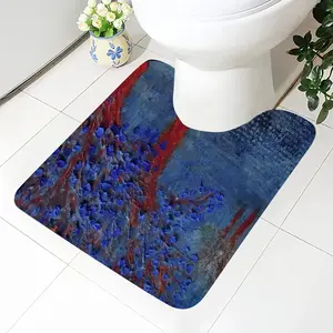 Trees With Blue Leaves Toilet Bowl Mat