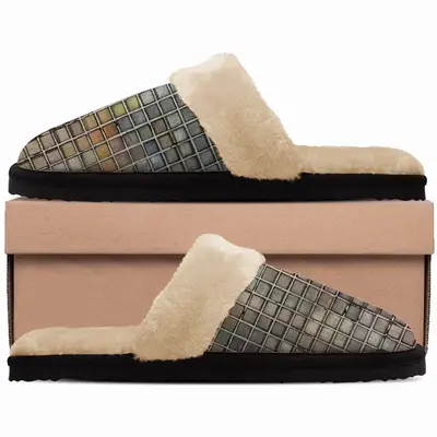 Men Grid Series (Pastel) Fuzzy Slippers