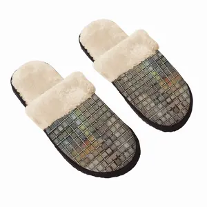 Men Grid Series (Pastel) Fuzzy Slippers