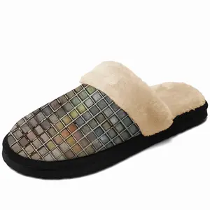 Men Grid Series (Pastel) Fuzzy Slippers