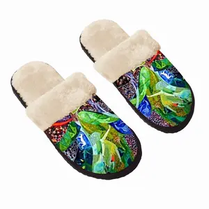 Men Frida Green Fuzzy Slippers