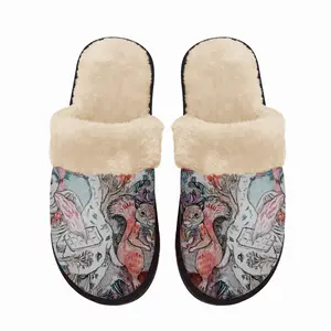 Men Squirrel Tale Fuzzy Slippers