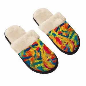 Men Burning Flame Fuzzy Slippers