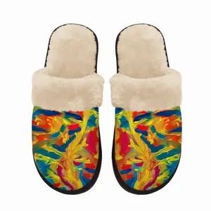 Men Burning Flame Fuzzy Slippers