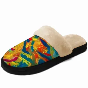 Men Burning Flame Fuzzy Slippers