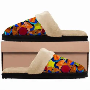 Men Kaleidoscope Fuzzy Slippers