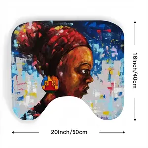 Woman With Kente Earing Toilet Bowl Mat