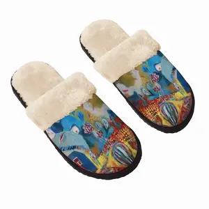 Men Sky Garden Fuzzy Slippers