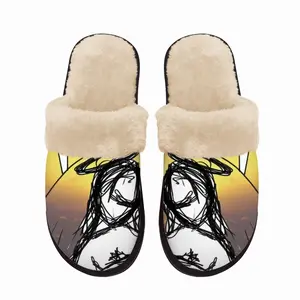 Men Madonna Fuzzy Slippers