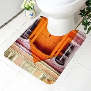 Orange Entrance Toilet Bowl Mat