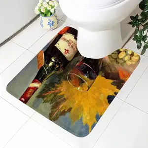 Bright Still Life With Wine Toilet Bowl Mat