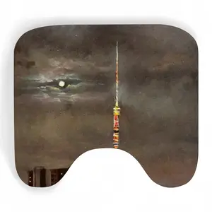 Moscow Tv Tower Full Moon Night Toilet Bowl Mat