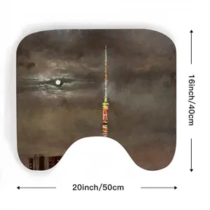 Moscow Tv Tower Full Moon Night Toilet Bowl Mat