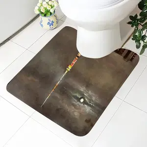 Moscow Tv Tower Full Moon Night Toilet Bowl Mat